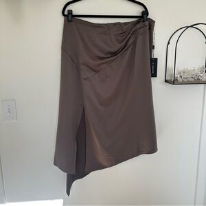 NWT 11 Honore Jada Skirt Asymmetrical Hem Side Slit Plus Size 18